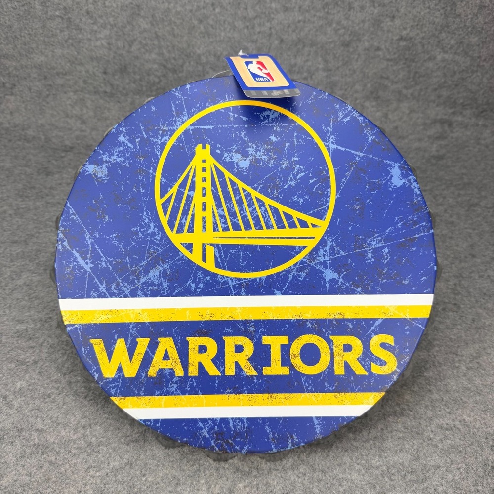 Golden State Warriors FOCO Round Metal Wall Sign 12” NBA Basketball Decor w Tags